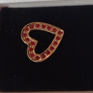Vintage 1992 Gold toned sparkling heart pin marked  New York